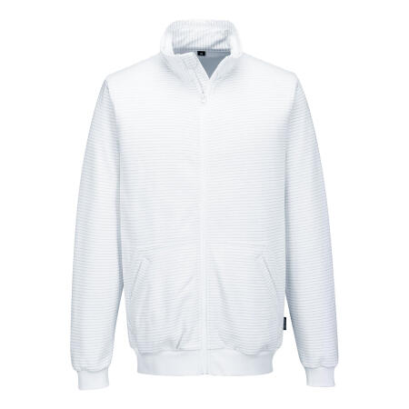 AS25 Anti-Static ESD Zip Sweatshirt White
