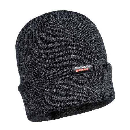 Portwest B026 Insulated Knit Reflective Yarn Beanie Black