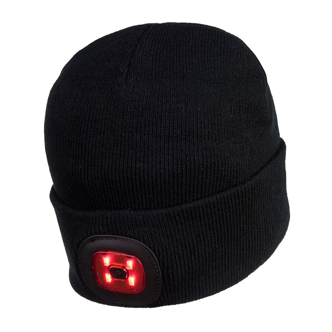 B028 Rechargeable Twin LED Beanie Black - Image 2