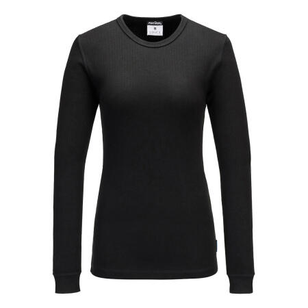 B126 Women's Thermal T-Shirt Long Sleeve Black