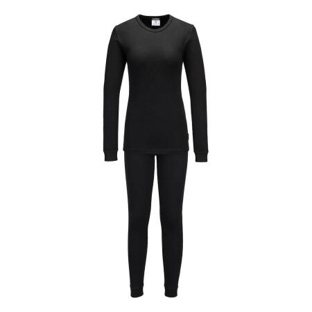 B128 Womens Thermal Base Layer Set Black