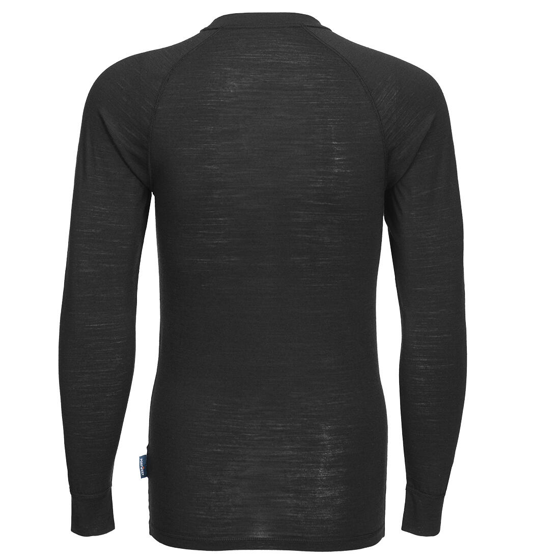 B183 Merino Wool Crewneck Baselayer Top Black - Image 2