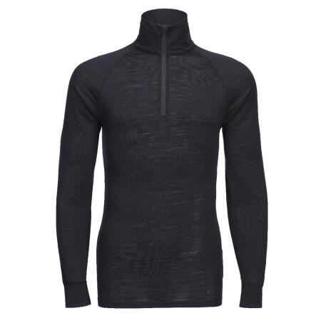 B184 Merino Wool 1/4 Zip Baselayer Top Black