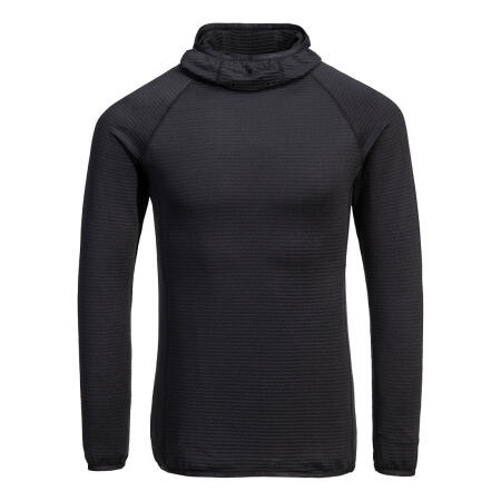 B191 Waffle Fleece Hooded Baselayer Black