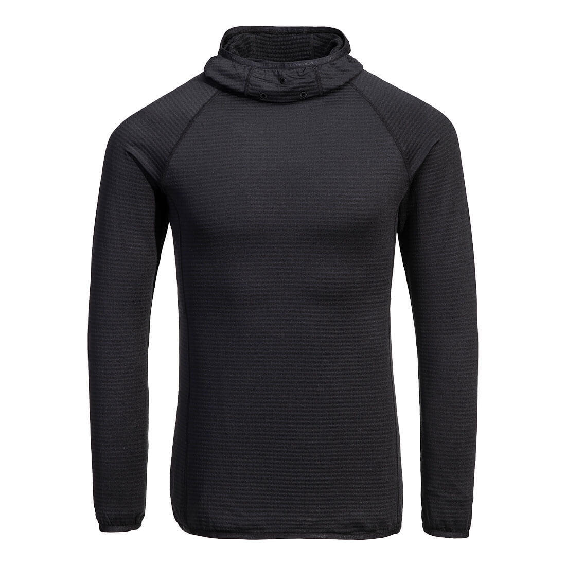 B191 Waffle Fleece Hooded Baselayer Black