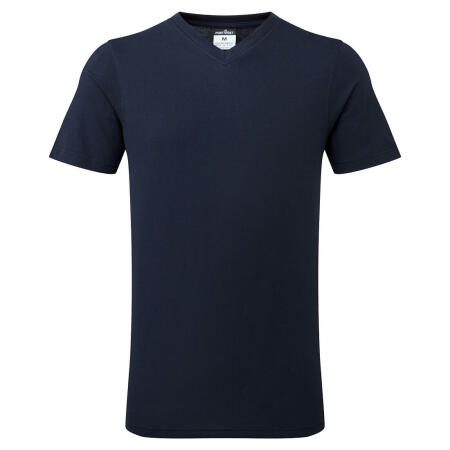 B197 V-Neck Cotton T-Shirt S/S Navy