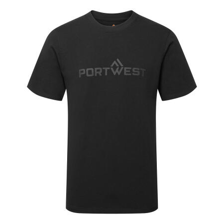 B198 Portwest Cotton T-Shirt S/S Black