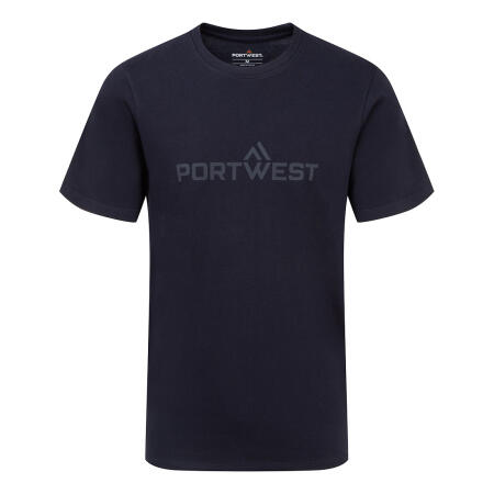 B198 Portwest Cotton T-Shirt S/S Navy