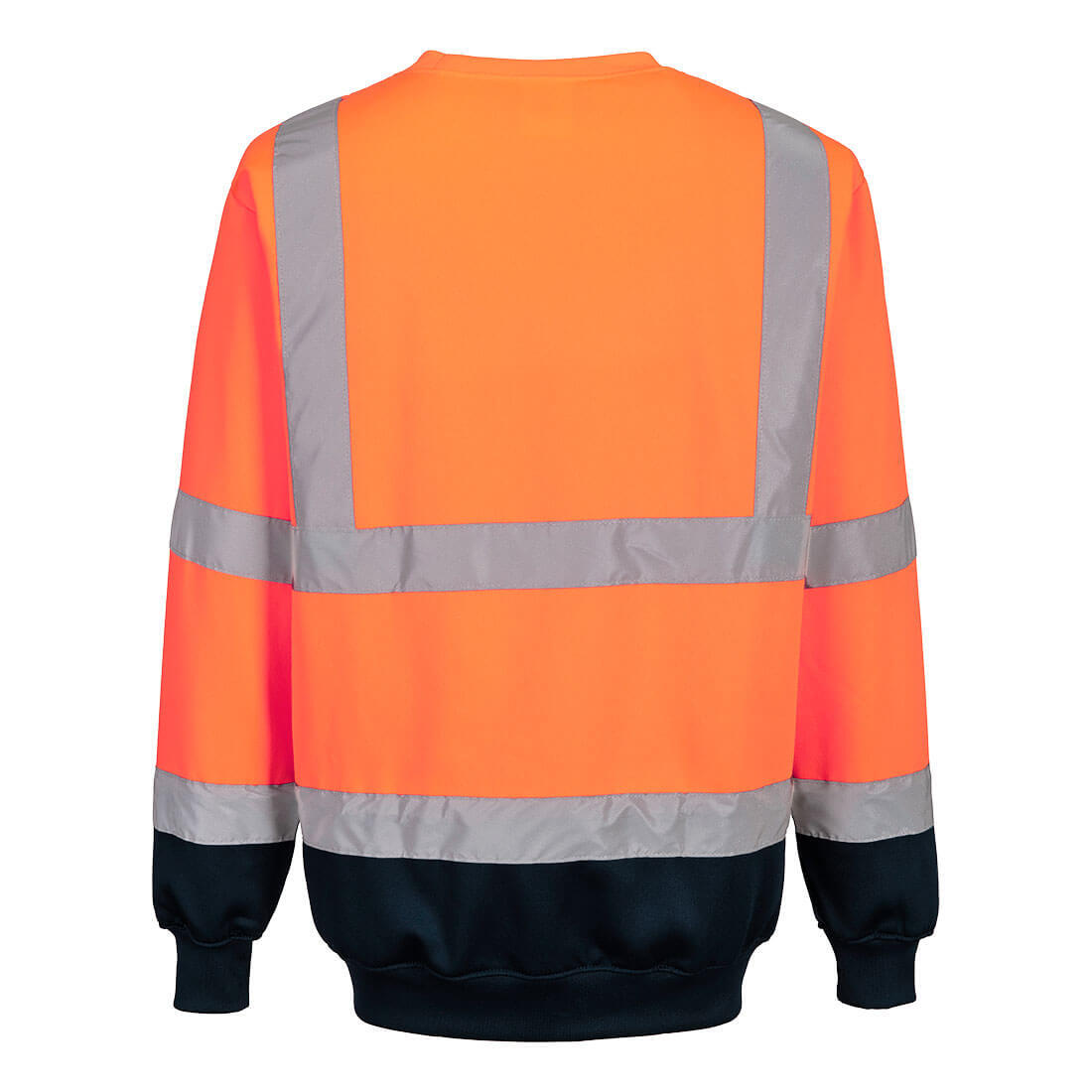B306 Hi-Vis Contrast Sweatshirt Orange/Navy - Image 2