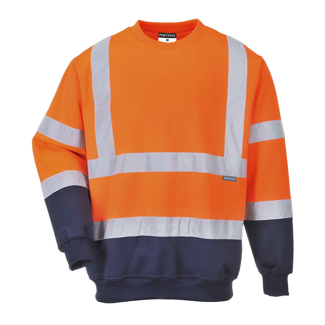 B306 Hi-Vis Contrast Sweatshirt Orange/Navy