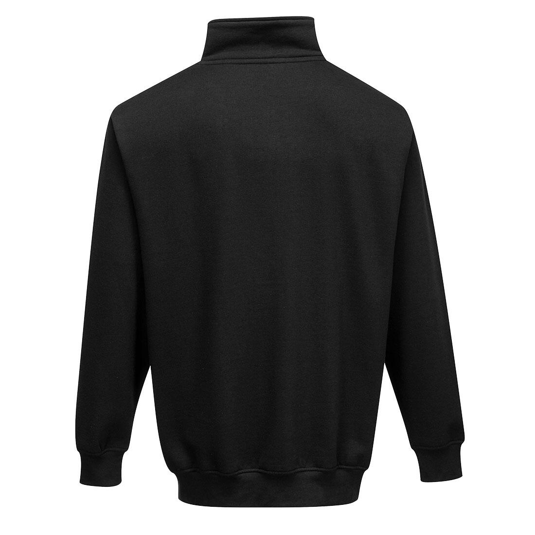 B309 Sorrento 1/4 Zip Neck Sweatshirt Black - Image 2