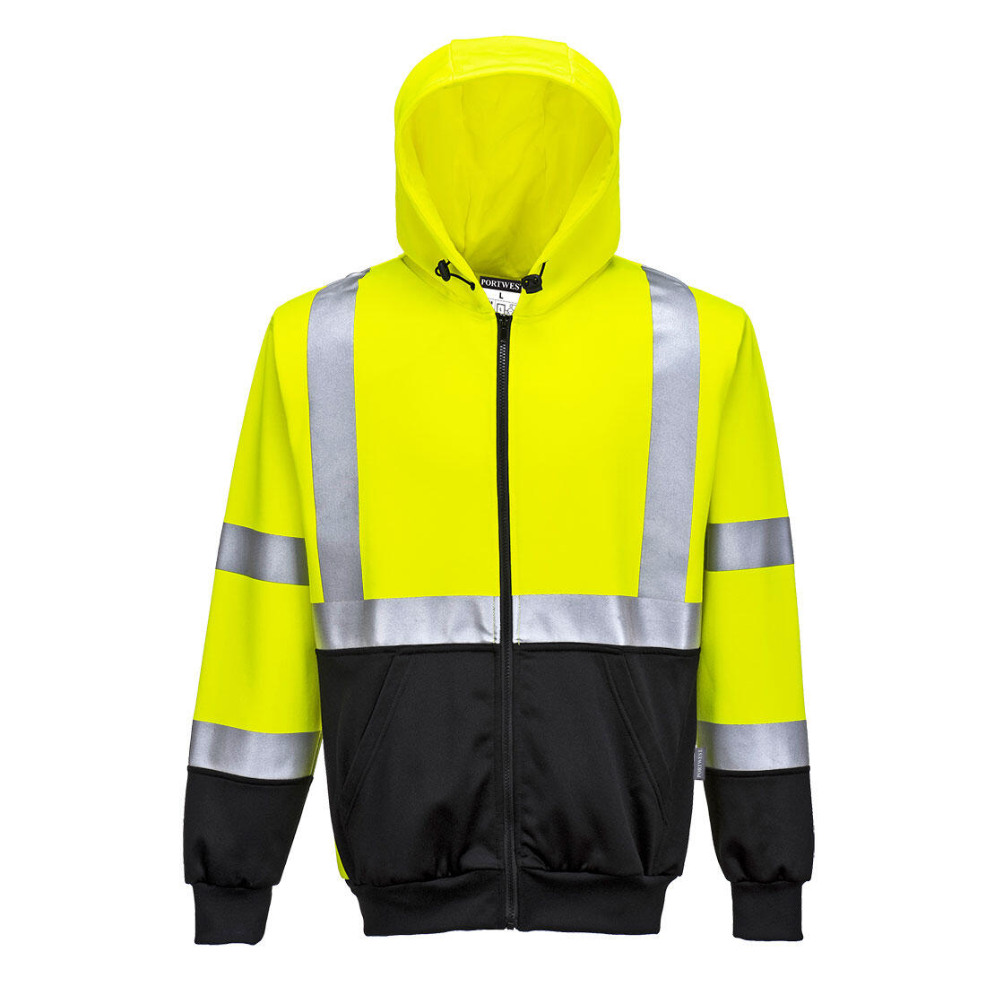 B315 Hi-Vis Contrast Zipped Hoodie Yellow/Black