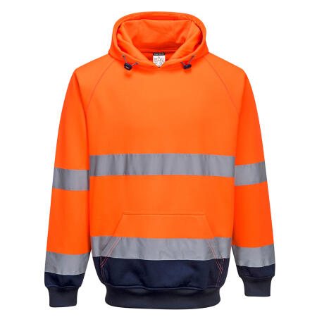 B316 Hi-Vis Contrast Hoodie Orange/Navy