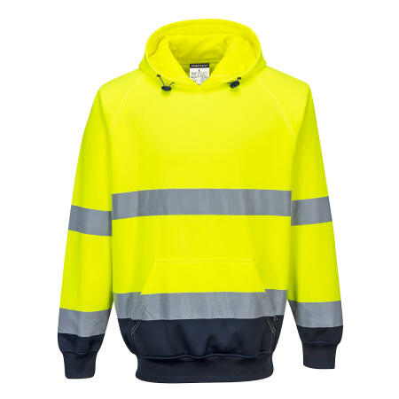 B316 Hi-Vis Contrast Hoodie Yellow/Navy