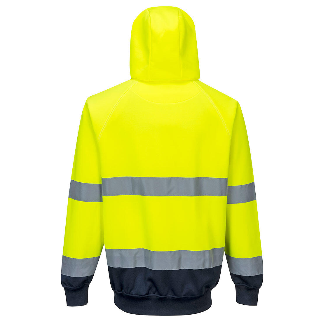 B316 Hi-Vis Contrast Hoodie Yellow/Navy - Image 2