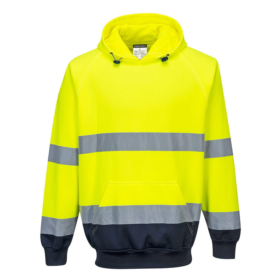 B316 Hi-Vis Contrast Hoodie Yellow/Navy