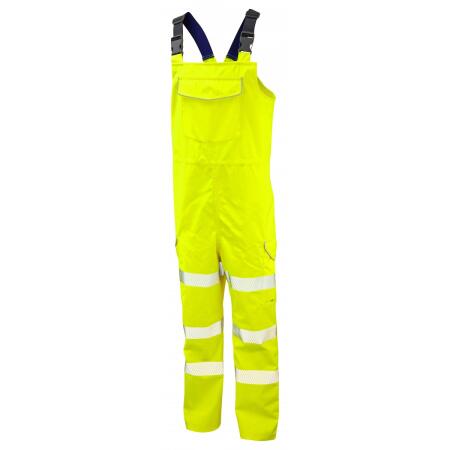 LEO Workwear NORTHAM ISO 20471 Cl 2 EcoViz 10K Breathable Bib & Brace HV YELLOW