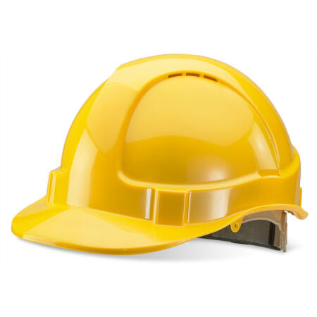 Beeswift Wheel Ratchet Vented Safety Helmet Yellow