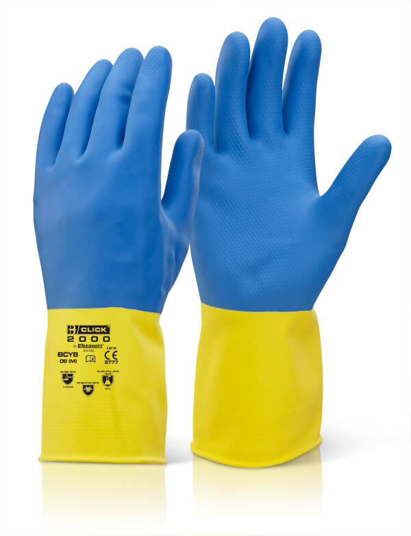 Beeswift House Hold Heavyweight Gloves Royal/Yellow