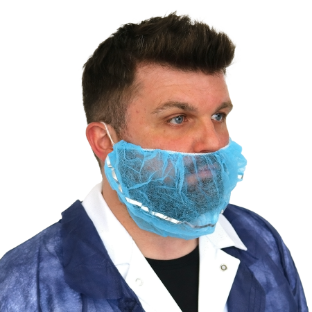 Supertouch Blue Non-Woven Detectable Beard Mask Blue