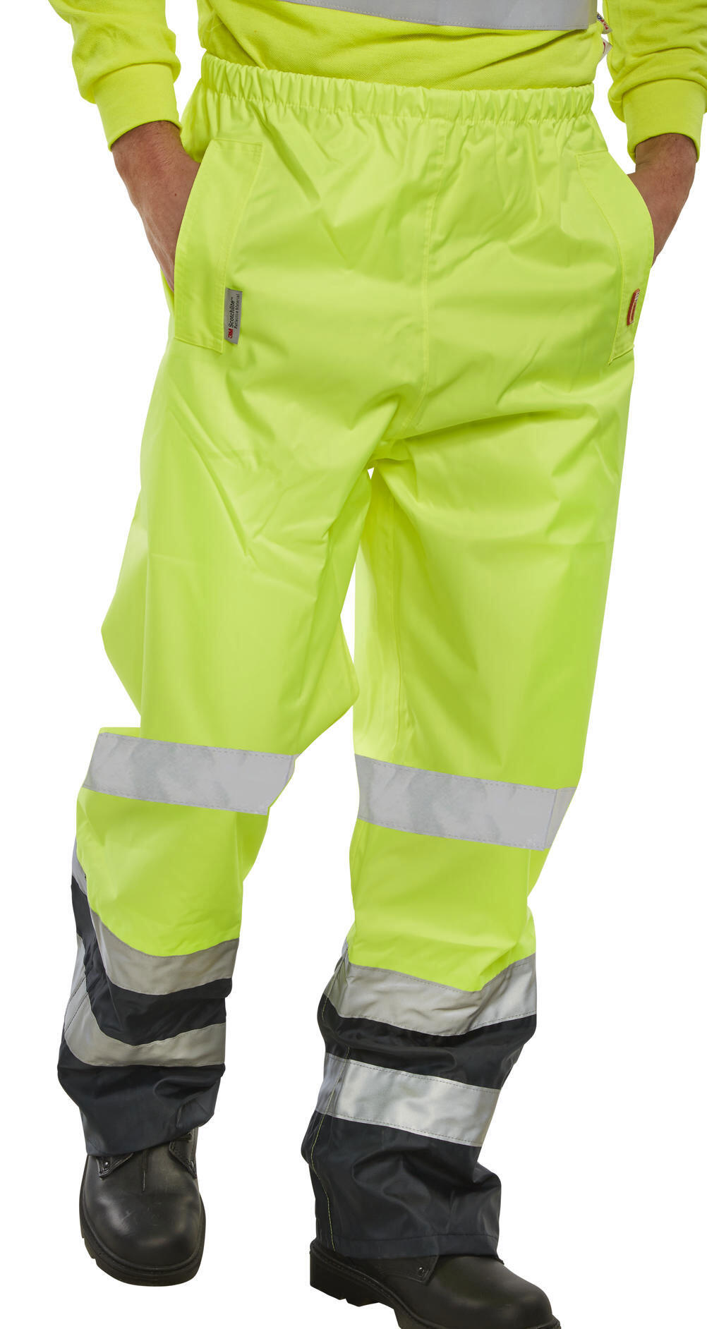 Beeswift Belfry Two-Tone Hi-Vis Waterproof Trousers Saturn Yellow / Navy