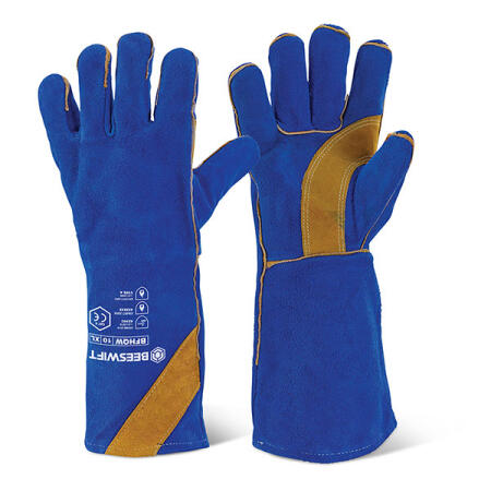 Beeswift Cat2 High Quality Welders Gauntlet Gloves 16" Blue