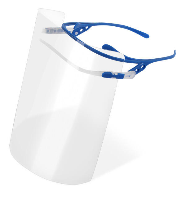 Full Face Shield - Frame With 10 Visors Blue