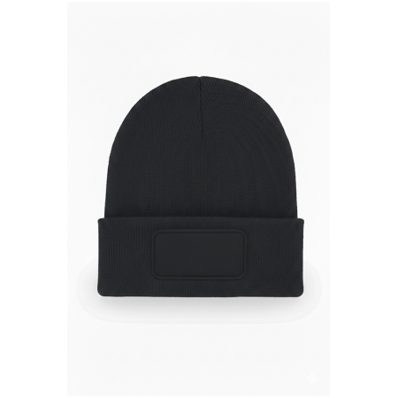 Uneek Clothing UC411 Black Rectangular Patch Beanie