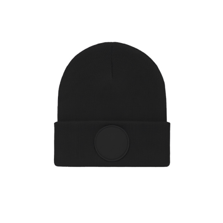 Uneek Clothing UC412 Black Circular Patch Beanie