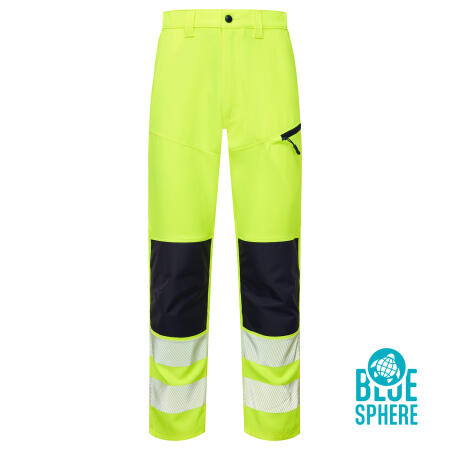 Supertouch Blue Sphere Yellow Essentials Hi Vis Eco Coolair 4-Way Stretch Yellow Trousers