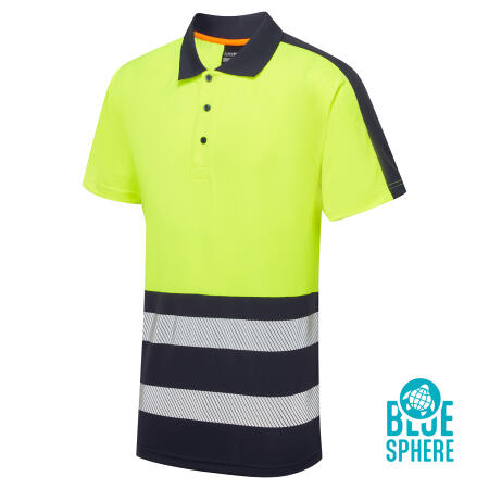 Supertouch Blue Sphere Yellow Essentials Hi-Vis Eco Coolair Yellow Polo Shirt