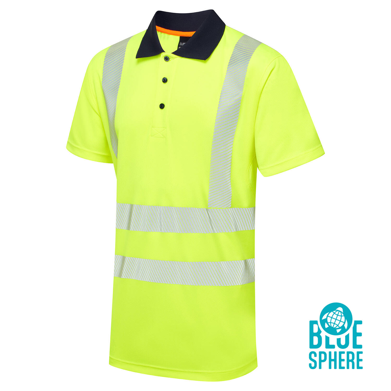Supertouch Blue Sphere Yellow Essentials Hi-Vis Eco CoolMax Yellow Polo