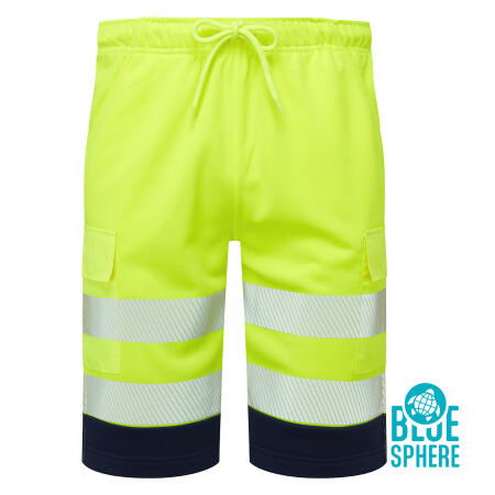 Supertouch Blue Sphere Yellow Essentials Hi-Vis Eco CottonCool Yellow Shorts