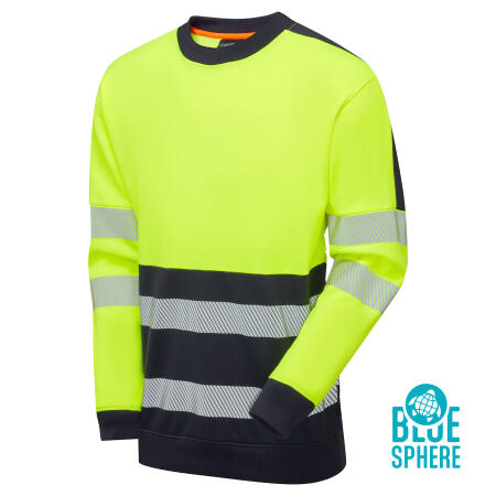 Supertouch Blue Sphere Yellow Essentials Hi-Vis Eco CottonCool Yellow Sweatshirt