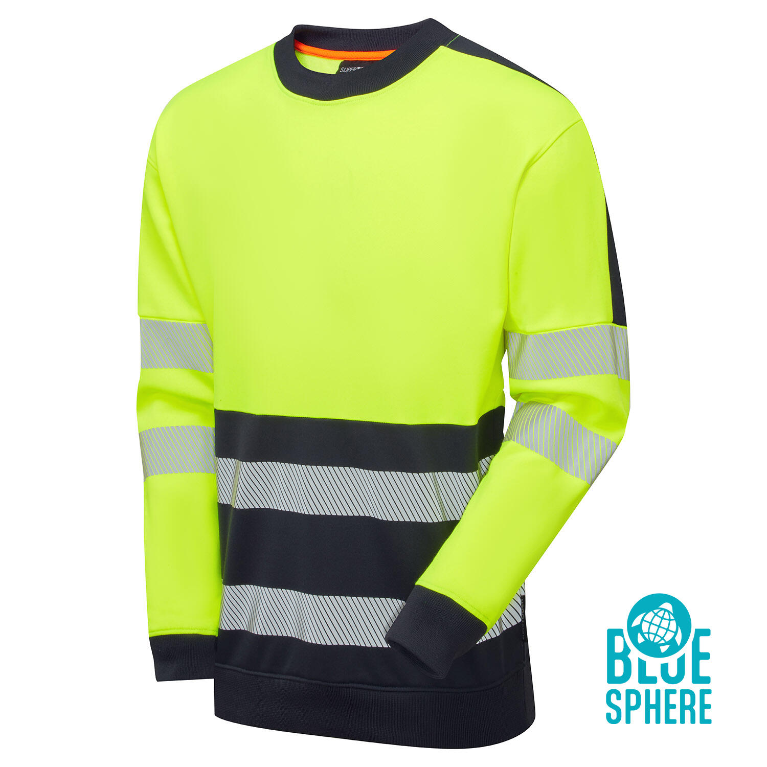 Supertouch Blue Sphere Yellow Essentials Hi-Vis Eco CottonCool Yellow Sweatshirt