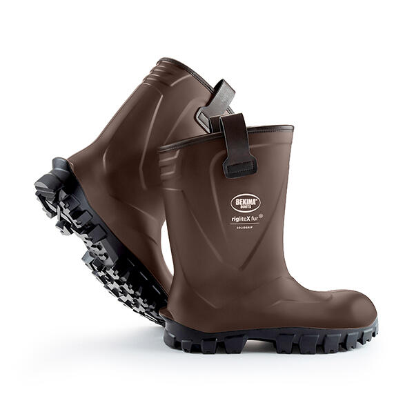 Bekina Riglite X Solid Grip Fur Full Safety Wellingtons S5 Brown