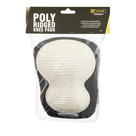 Poly Ridged Knee Pad  Black/White