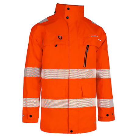Beeswift Deltic Hi-Vis Ripstop Breathable And Waterproof Rail  Jacket Orange