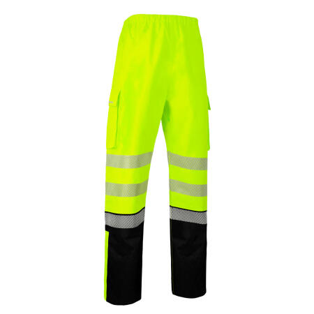 Beeswift Deltic Hi-Vis Two-Tone Ripstop Breathable And Waterproof Rail Overtrouser Saturn Yellow / Navy