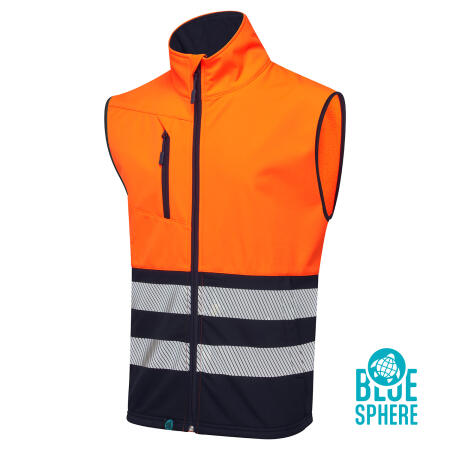 Supertouch Blue Sphere Orange Essentials Hi Vis Eco Coolair Orange Softshell Gilet