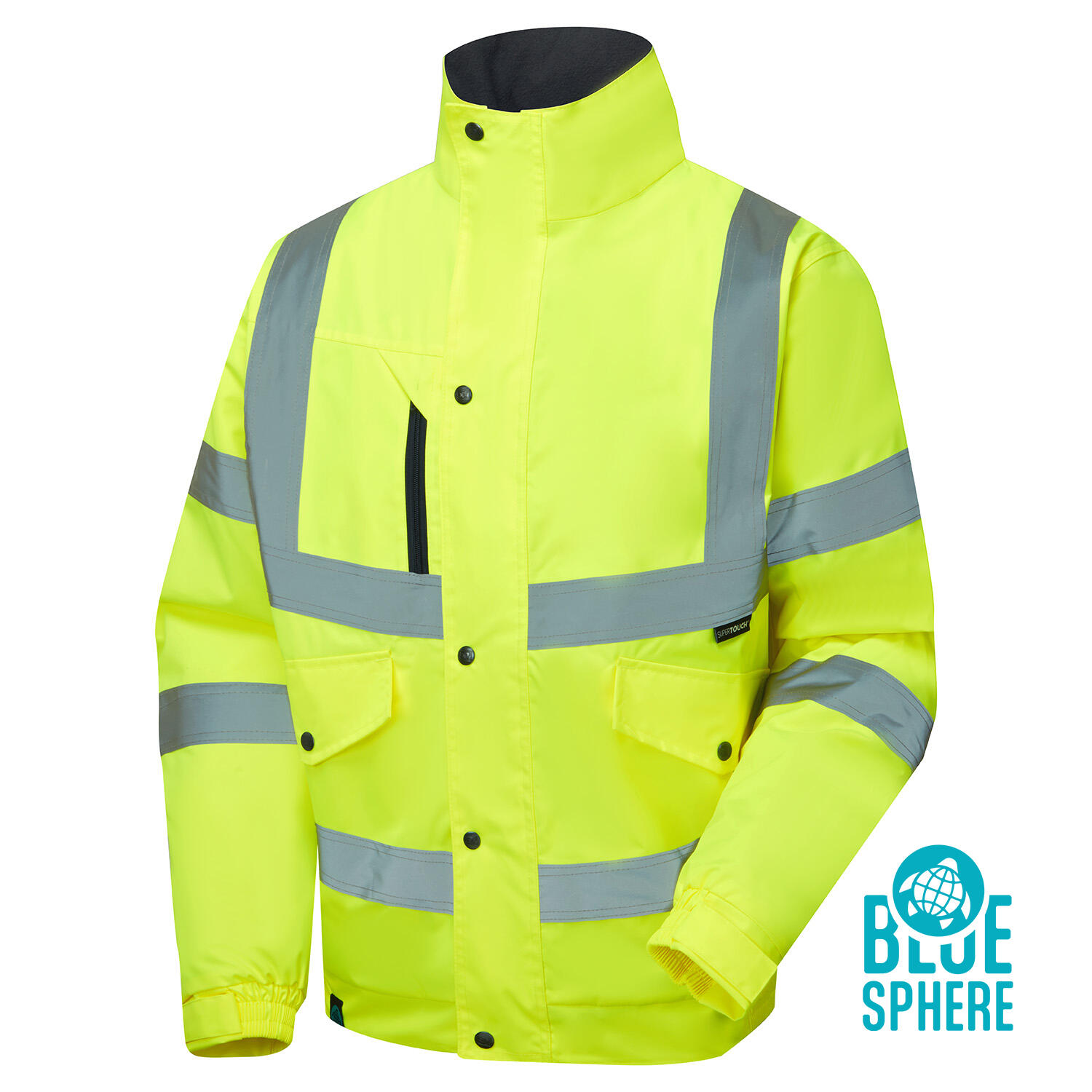 Supertouch Blue Sphere Yellow Supertouch Eco Hi Vis Yellow Bomber Jacket