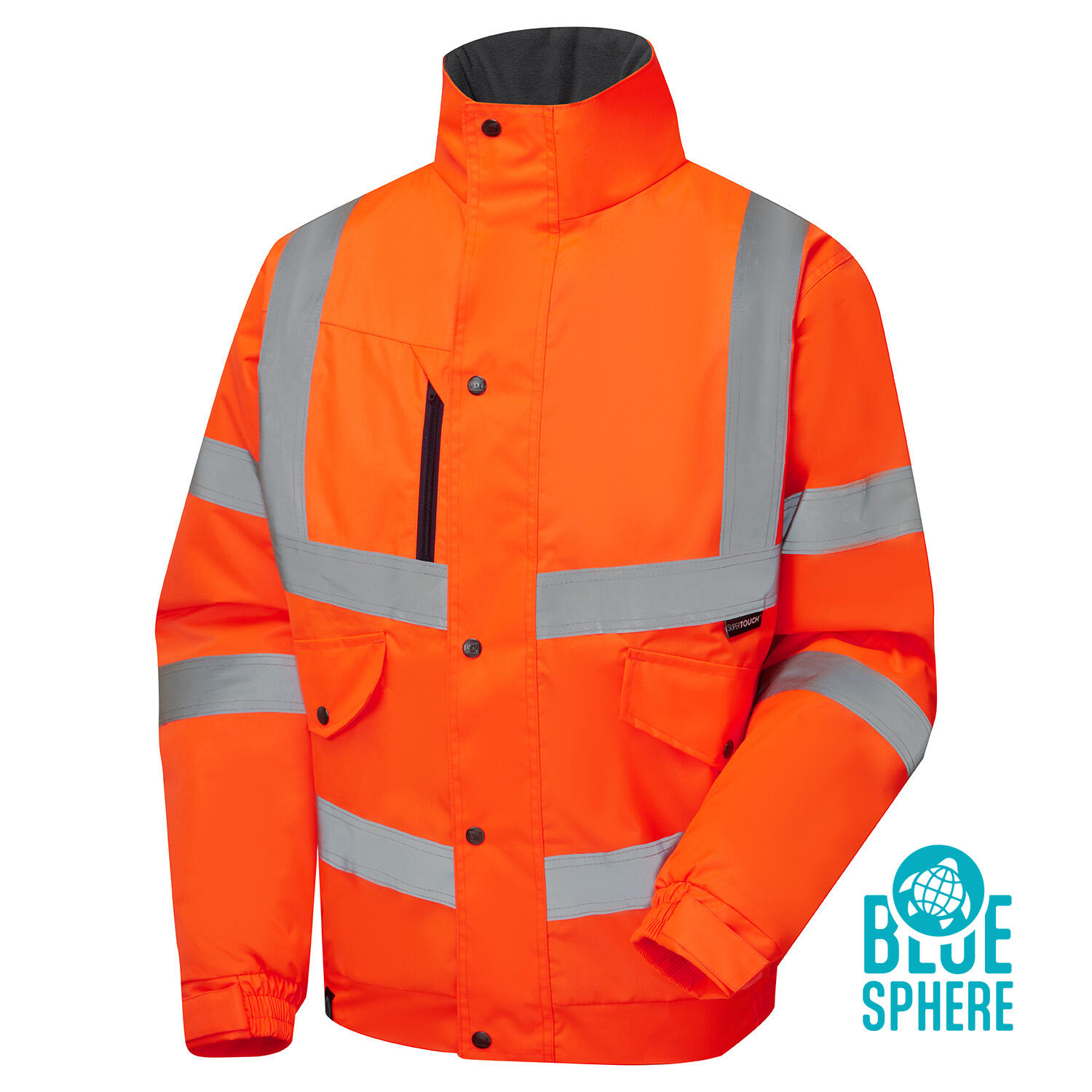 Supertouch Blue Sphere Orange Supertouch Eco Hi Vis Orange Bomber Jacket