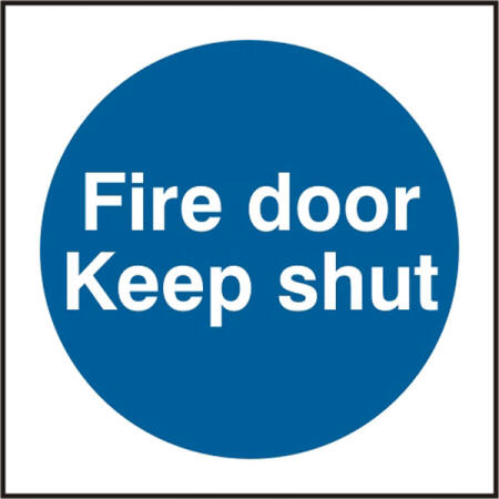 Fire Door Keep Shut Sign White/Blue