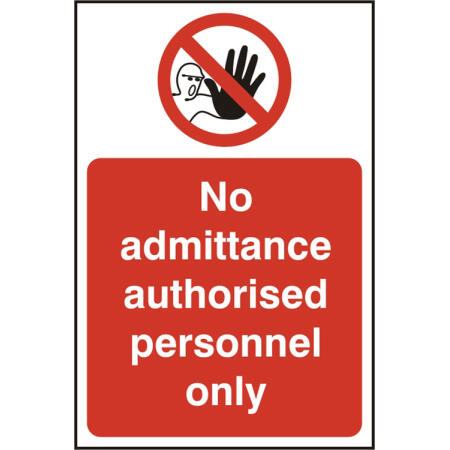 Authorised Personnel Rigid Pvc Sign White/Red