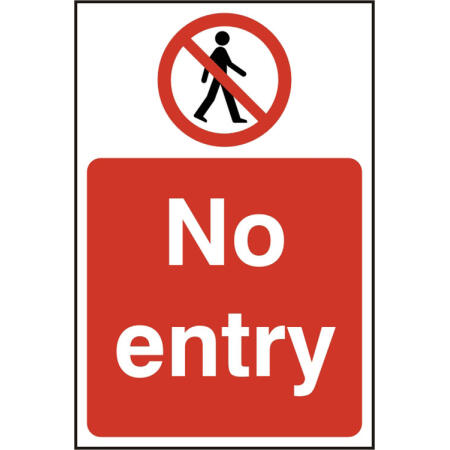 No Entry Sign White/Red