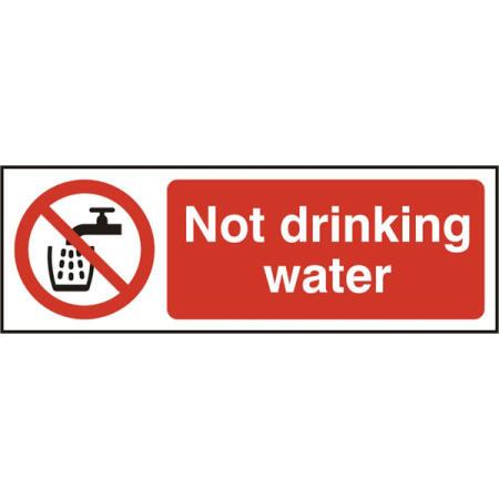 Not Drinking Water Sign White/Red