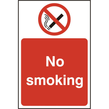 No Smoking Sign White/Red