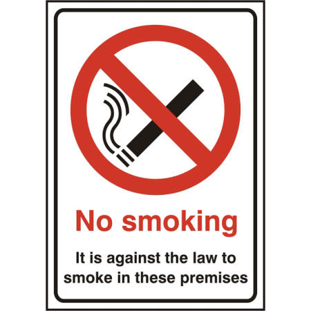 No Smoking Rigid Pvc Sign White