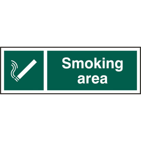 Smoking Area Rigid Pvc Sign Green