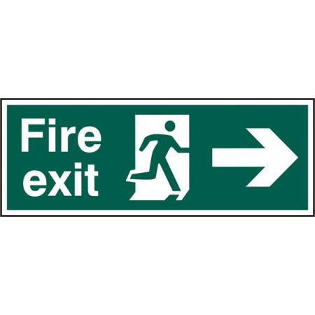 Beeswift Fire Exit Right Arrow Sign Rigid Pvc Green